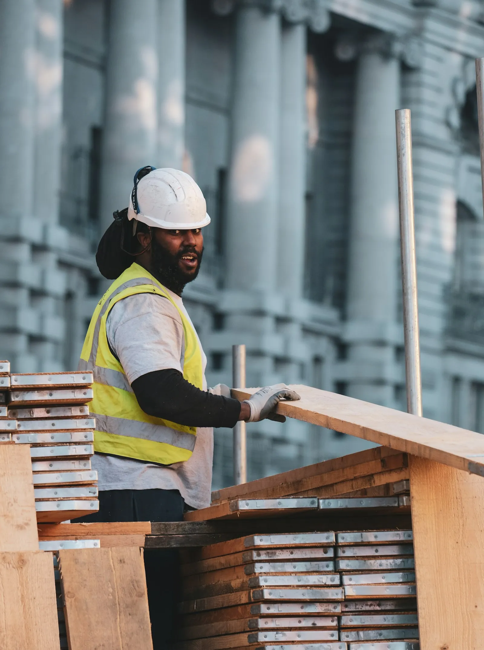 A maintenance engineer servicing a property