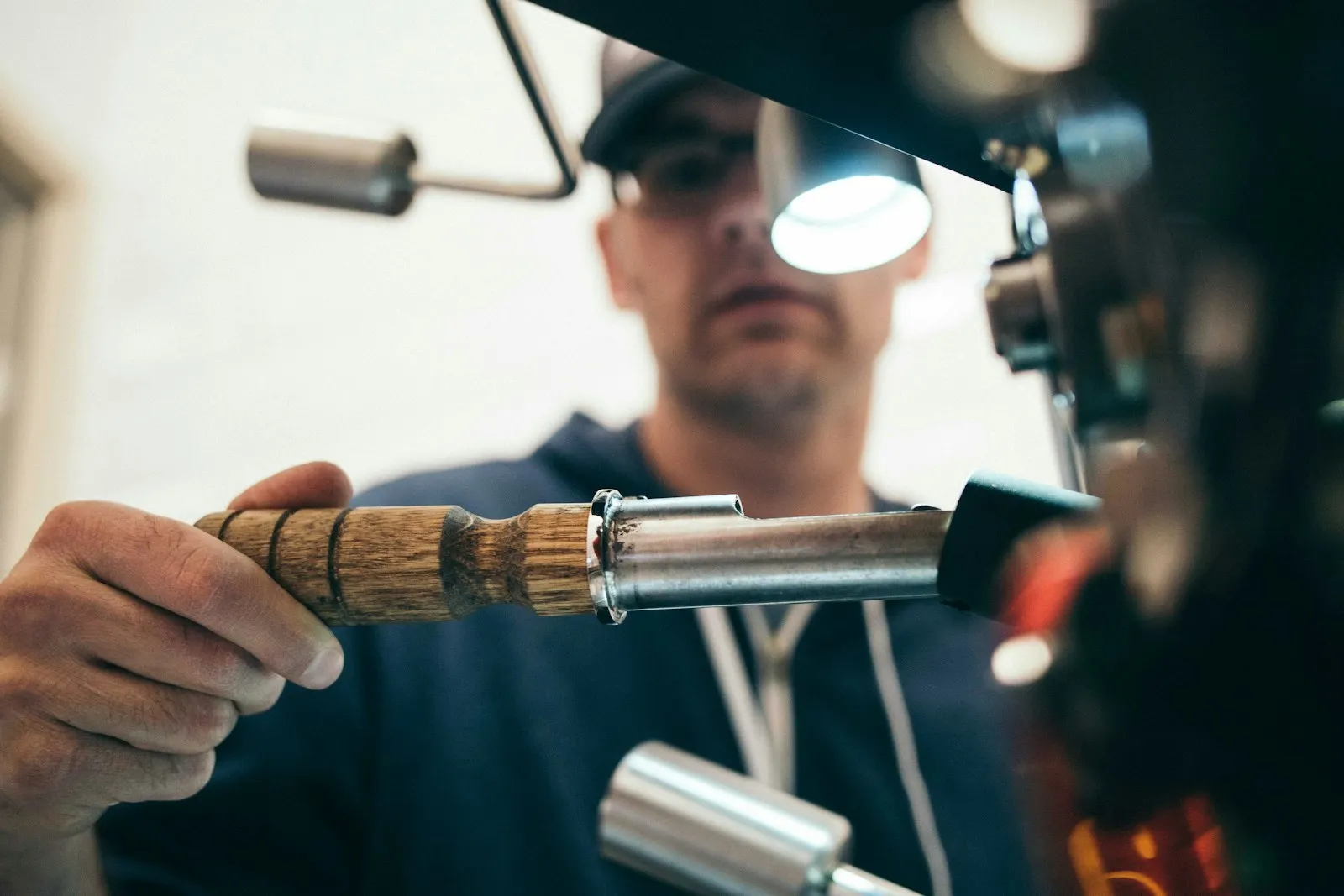 A tradesperson carrying out a repair